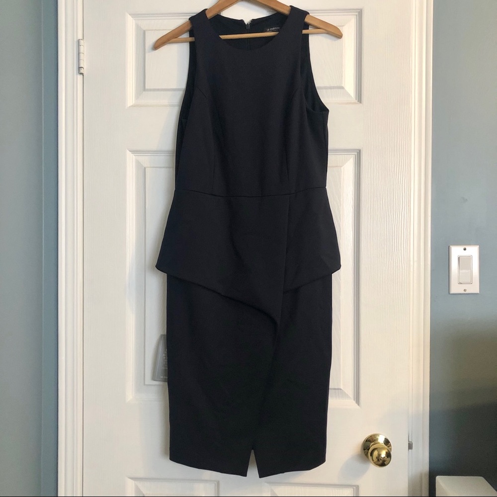 Le Chateau Peplum Twist Front Shift Dress